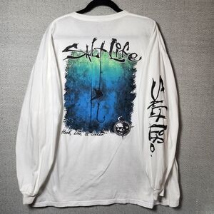 Salt Life Mens 2XL White Long Sleeve T Shirt Fishing Outdoor